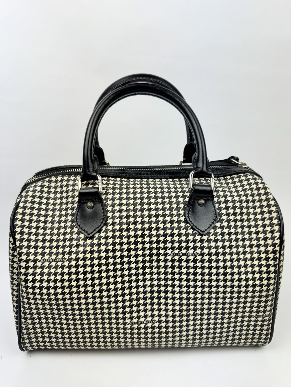 Ralph Lauren NWT Black Check Houndstooth Satchel NOS - Picture 2 of 8